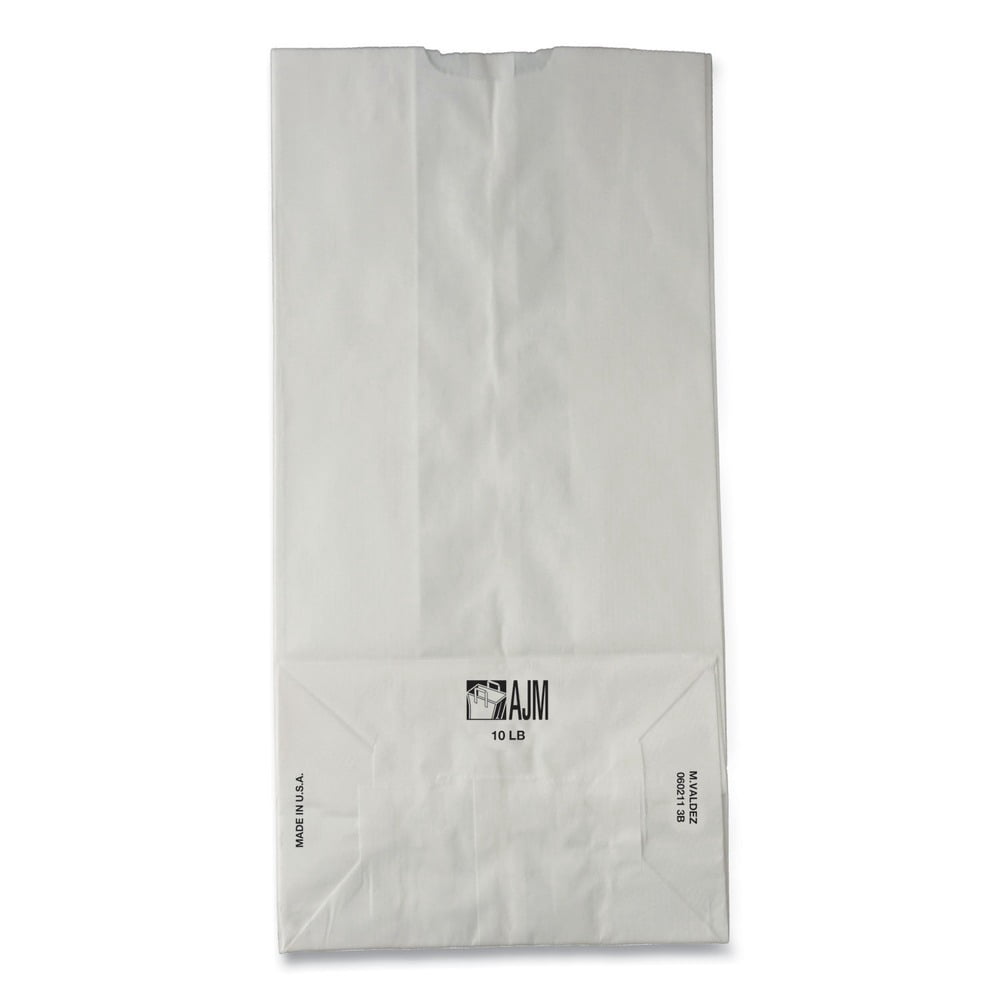 Paper Bags & Sacks 51030 #10 Paper Grocery Bag, 35lb White, Standard 6 5/16 X 4 3/16 X 13 3/8, 500 Bags