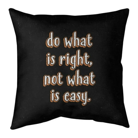 UPC: 0655172419404 | ArtVerse Quotes Do What is Right Quote Chalkboard Style Pillow (w/Rmv Insert)-Spun Poly 18 x 18 Large