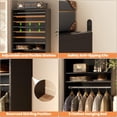 thumbnail image 4 of Homieasy 36'' Walk-in Closet Organizer System with 2 Hanging Rods and Adjustable Shelves, Black, 4 of 11