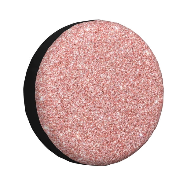 Fotbe Rose Gold Pink Glitter Funda de Llanta de Repuesto con Estampado, Engrosada, Ajuste Universal para Jeep, Remolque, RV, SUV, Camión-15 inch