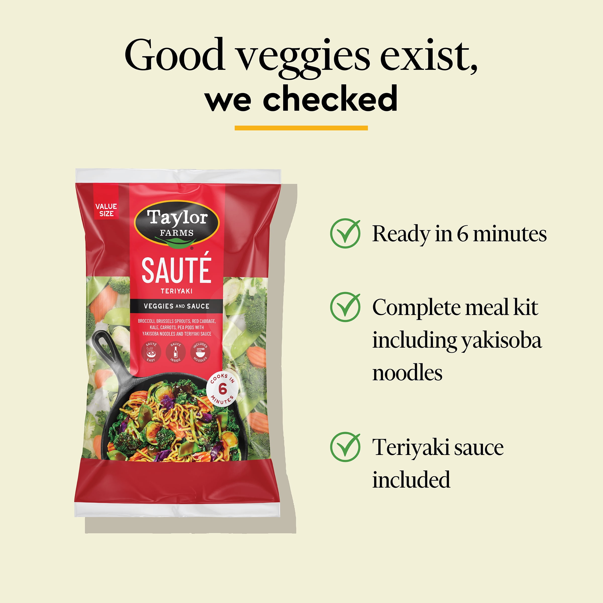 Taylor Farms Fresh Teriyaki Vegetable Meal Kit with Noodles, 23 oz