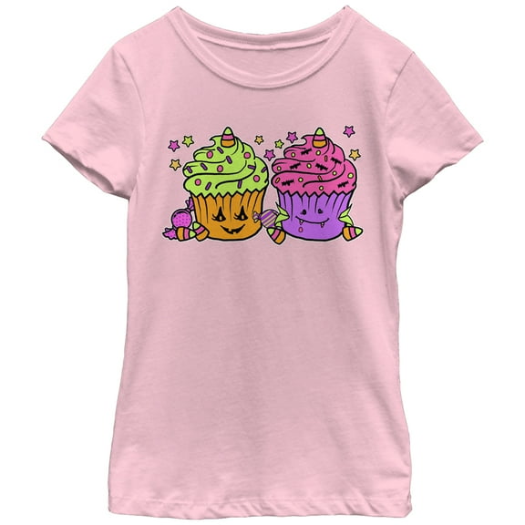 Girl's Lost Gods Halloween Cupcakes Graphic Tee Light Pink X Large