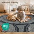 thumbnail image 4 of ODIKA 8'x10' Washable Area Rug Wood Grain Rustic Nature With Earthy Annual Rings Tree Stump Refined Structured for Living Room, Under Sectional, Family , Durable, Non-Slip, 4 of 7