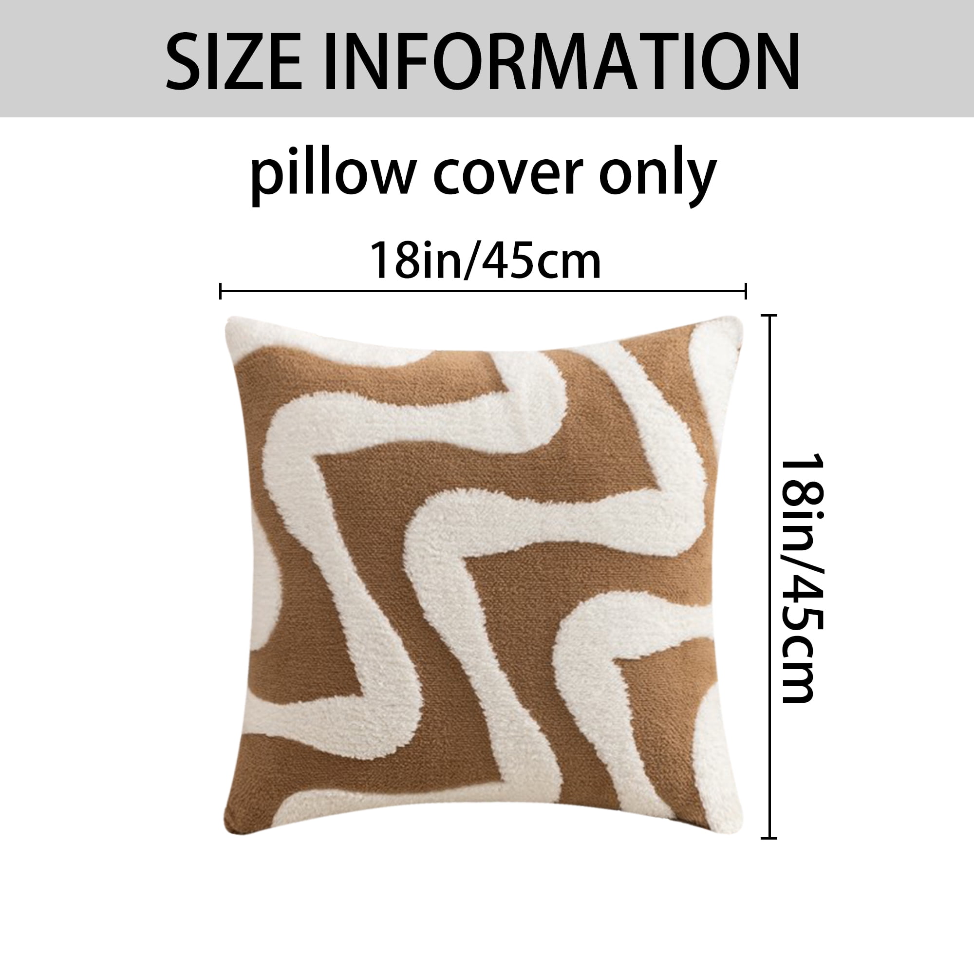 Unique Bargains Snowflake Fleece Throw Pillow Cover Brown 18" x 18"