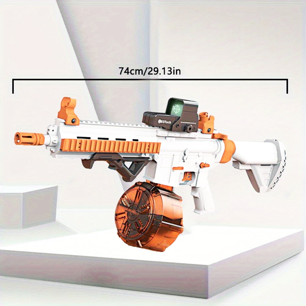30-Inch Electric Gel Ball Blaster – Full Auto Splatter Blaster, 10 Rounds/Second, 1000+ Capacity Drum, Adjustable Stock SBL-14A-Orange for 14+ Years Old