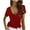Red, variant on Womens T Shirts Fashion Women's Summer V Neck Leisure Short Sleeve Solid Tops clothes under $10.00
