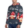 thumbnail image 3 of Rateoe Cute Christmas Gnomes (2) Pattern Mens Hoodie, Pullover Hooded Sweatshirt, Kangaroo Pocket Hoodie Ideal for Daily Wear, Travel and Home-Large, 3 of 7