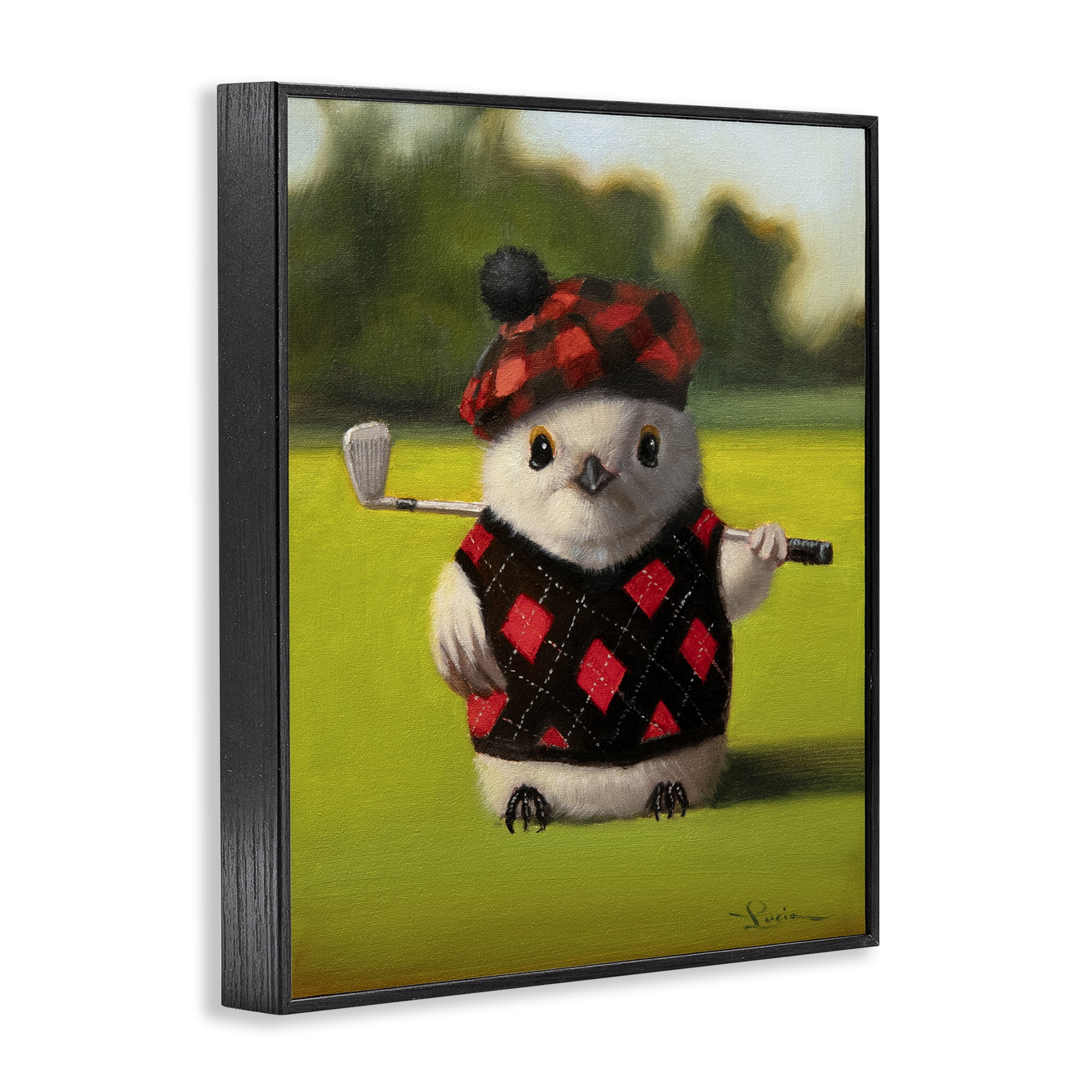 Stupell Industries Birdie Golf Swing Black Framed Giclee Art, design by Lucia Heffernan