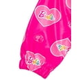 thumbnail image 4 of Barbie Hearts Zip Up Waterproof Hooded Rain Jacket Coat Logo Little Kid to Big Kid, 4 of 5