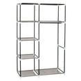 thumbnail image 5 of Zimtown 64" Portable Closet Storage Organizer Clothes Wardrobe Shoe Rack Shelves Black, Brown, 5 of 7