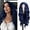 Blue, variant on Women's Long Wavy Wig, Black with White Streak Synthetic Hair Wig for Cosplay, Halloween Costume, Themed Party, Daily Wear, Natural Body Wave Wig for Female