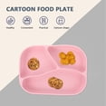 thumbnail image 4 of OULII Baby Silicone Plates 1Pcs Pink Multi-grid for Feeding Time 8.7x5.7x1.4in, 4 of 5