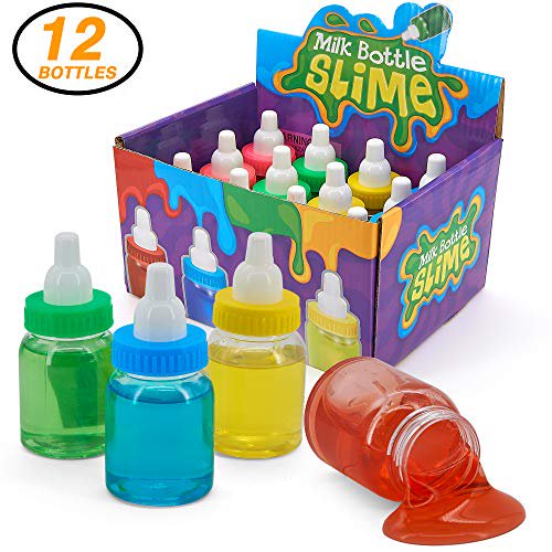 Srenta 3.5" Milk Bottle Slime Putty DIY Neon Party Favors for Boys
