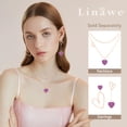 thumbnail image 4 of Linawe Purple Heart Layered Necklaces for Women, Rose Gold Heart Chain Choker Pendant Necklace, Stainless Steel Stacked Necklaces, Y2K Preppy Cute Jewelry Lover Necklace, 4 of 7