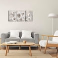 thumbnail image 5 of Dandelion Wall Art Grey White Flower Canvas Print Flora Picture for Living Room Botanical Abstract Painting for Modern Home Decor Bedroom Decoration 12"x16"x3 Framed, 5 of 6
