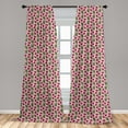 thumbnail image 4 of Ambesonne Raspberry Curtains, Exotic Summer Garden Art, Pair of 28"x95", Rose Magenta Lime Green, 4 of 4