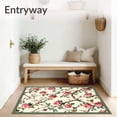 thumbnail image 3 of ODIKA 6'x9' Machine Washable Non-Slip Area Rug, Foam with Elegant Rose Blossom High Traffic Rug, Beige, 68321, 3 of 7