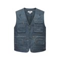 thumbnail image 1 of Chaleco lavado con múltiples bolsillos para hombre, talla grande, para fotografía, pesca, para mediana edad y ancianos, 1 of 3