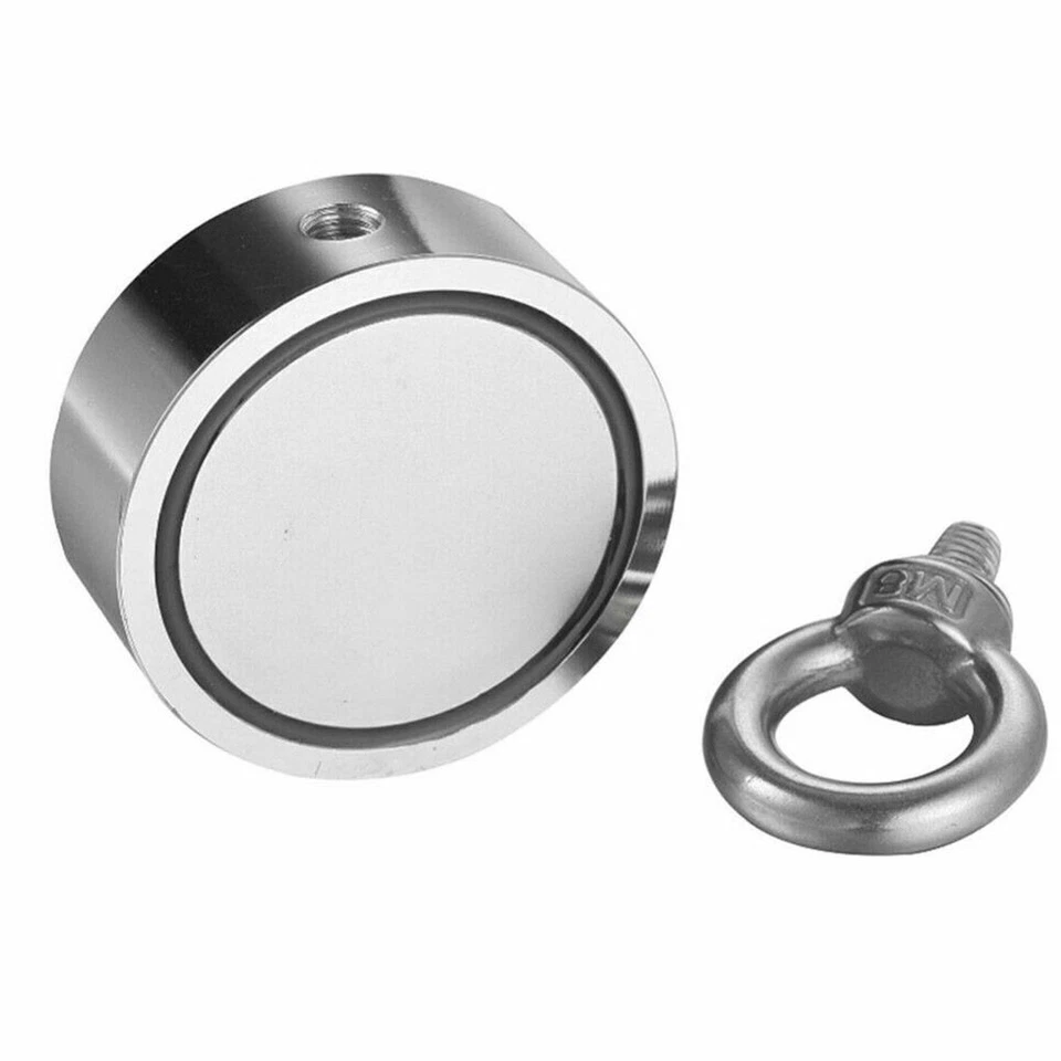 500Lbs Pulling Force Round Double Sided Fishing Magnet Super Strong Neodymium