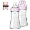 Chicco Duo 9oz. Hybrid Baby Bottle with Invinci-Glass Inside/Plastic Outside 2-Pack in Pink