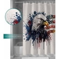 thumbnail image 3 of Shower Curtain Waterproof Shower Curtain for Bathroom,Bathtub,Shower, Independence Day Retro American Flag Graffiti Eagle Watercolor Shower Curtain Set with Hooks for Home Decoration 72x72 Inch, 3 of 6