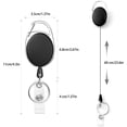 thumbnail image 2 of 4 Pack Retractable Keychain Clip with Reinforced Spring and Metal Snap for Keyring ID Badge Holder (Black - 4 Pack), 2 of 5