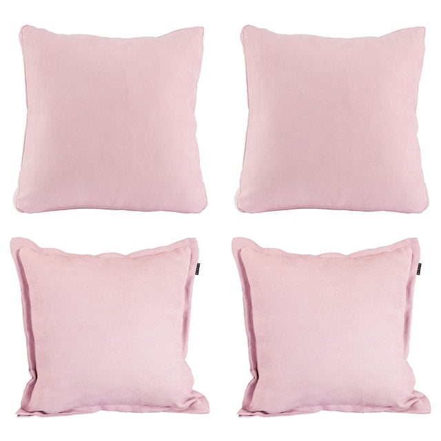 Set de 4 Cojines Decorativos (2 Cuadrados + 2 Cuadrados Grandes) Pink Rosa