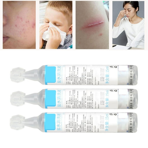 Salt Water Cleaning Solution, Disposable Skin Cleaning Safe 20pcs Emergency Tool Sodium Chloride Physiological Saline for