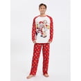 thumbnail image 4 of Family Matching Christmas Pajamas Santa Claus Long Sleeve Tops and Reindeer Pants Loungewear Set, 4 of 9