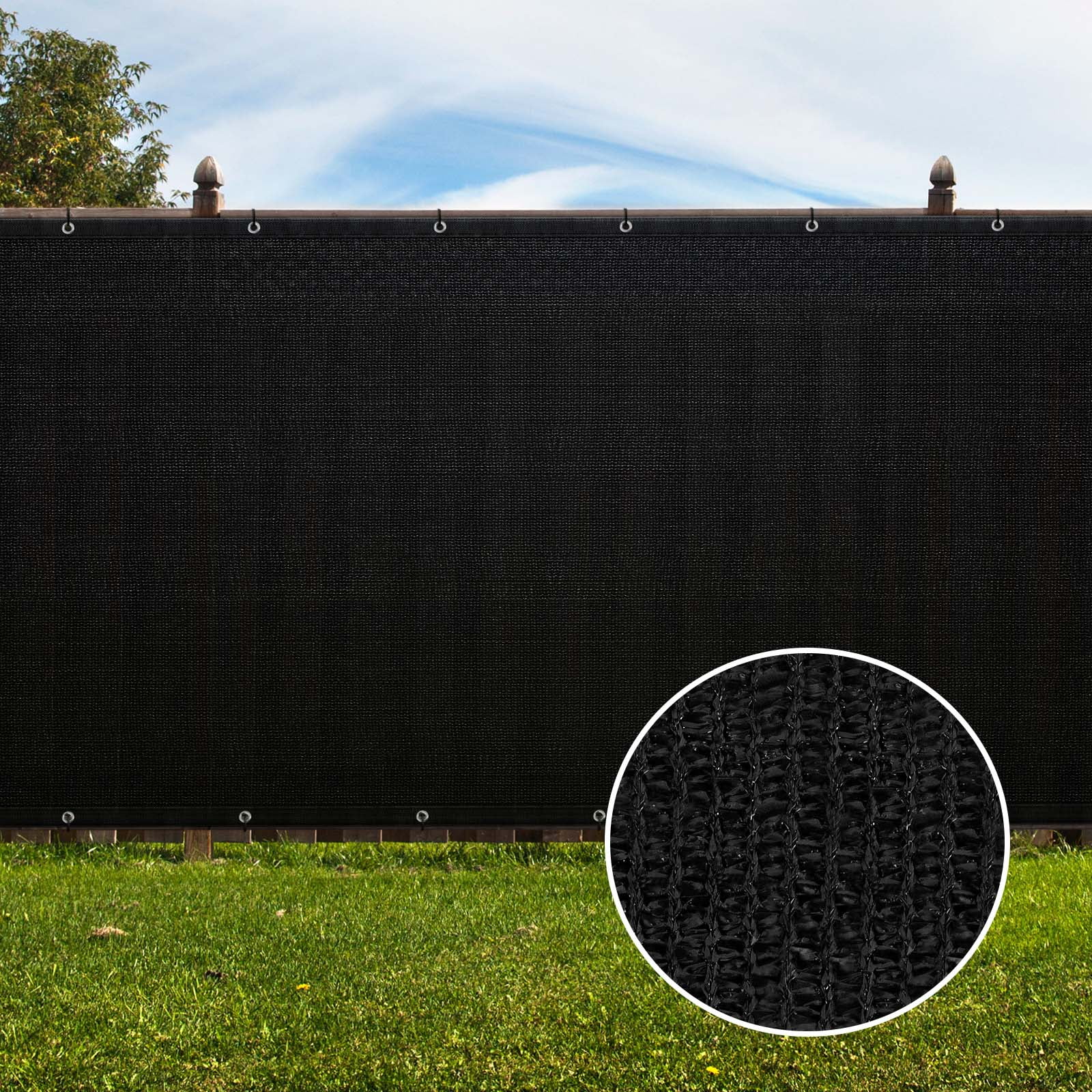 Oumilen 6 X 50 ft Woven Mesh Fence Black Outdoor Garden