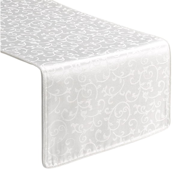Lenox Opal Innocence Reversible Table Runner, White - 14"W x 90"L