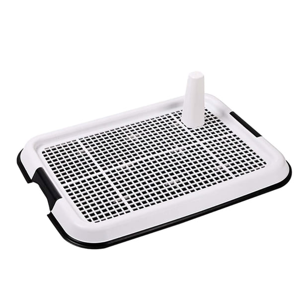 Bandeja para orinal interior, bandeja de inodoro para perros, orinal, malla de malla, bandeja de entrenamiento para perros pequeños, medianos y grande Negro