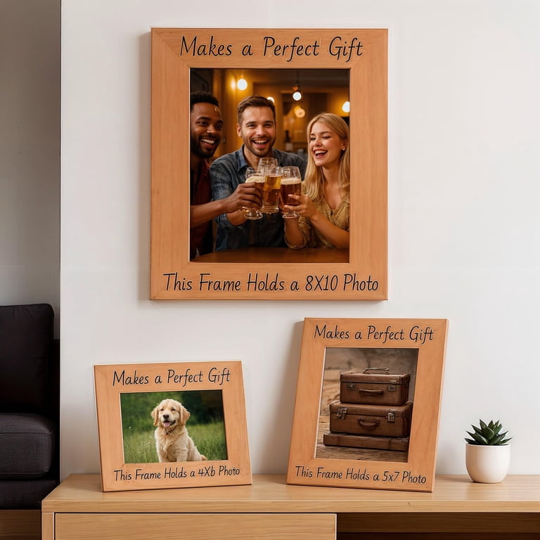 Cornice Portafoto Cake Topper In Legno Per Sposi Con Albero Della V Con Incisione Personalizzata