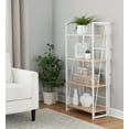 thumbnail image 2 of Dakota Contemporary Bookcase in White Painted Metal and Natural Wood by LumiSource, 2 of 5