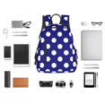 thumbnail image 4 of Balery Navy And White Polka Dot Mochila Ligera para Hombres y Mujeres – Resistente y Impermeable, Ideal para la Escuela, el Trabajo, los Viajes y el Uso Diario, 4 of 7