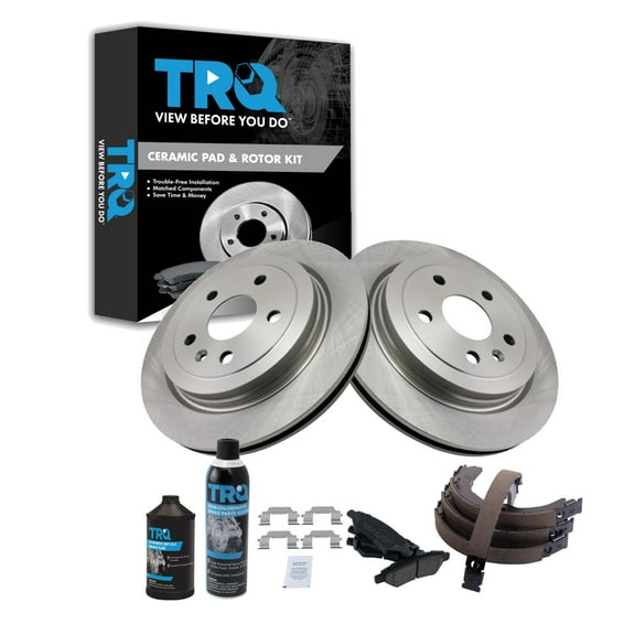 TRQ Rear Brake Pad & Rotor Kit BKA34819 Fits Select 2008-2014 Cadillac CTS
