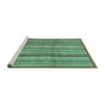 thumbnail image 2 of Ahgly Company Machine Washable Indoor Square Abstract Turquoise Blue Modern Area Rugs, 5' Square, 2 of 4