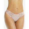 thumbnail image 2 of Joyspun Women's Microfiber and Lace Thong Panties, 3-Pack, Sizes XS-3XL, 2 of 2