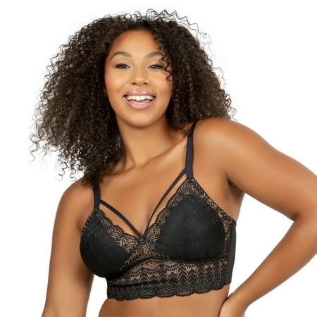 

Mia Lace Wire-Free Lace Bralette - Black