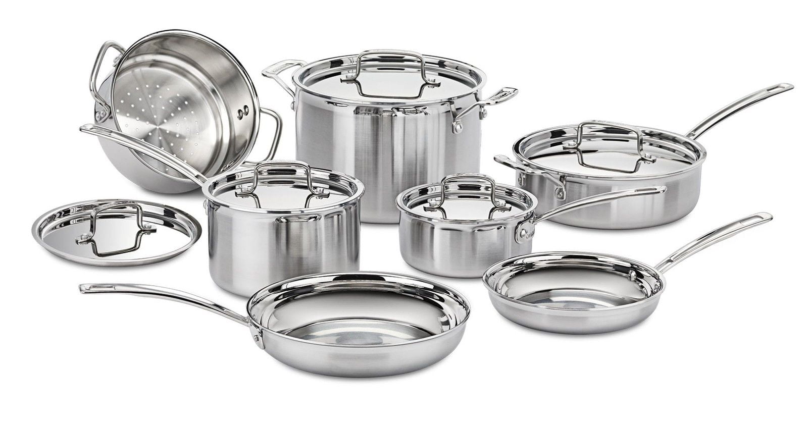 Cuisinart MCP-12N Multiclad Pro Stainless Steel 12-Piece Cookware Set Cuisinart 12 Piece Stainless Steel Cookware Set