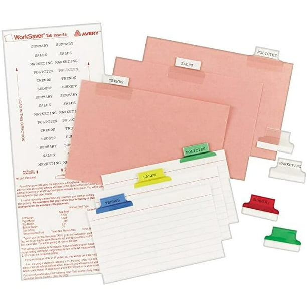 Avery Insertable Self Adhesive Index Tabs With Printable Inserts