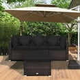 thumbnail image 3 of Costway 4PCS Patio Rattan Furniture Set Sofa Ottoman Cushion Garden Deck Black, 3 of 12