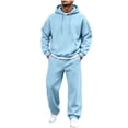 thumbnail image 3 of Mens Athletic Outfit Sets Zeliretfy Men's Hoodies Tracksuit Sweatsuit Sweatshirt and Sweatpant for Men 2 Piece Sets, Pullover Shirts and Pants Sportswear Set, 3 of 7