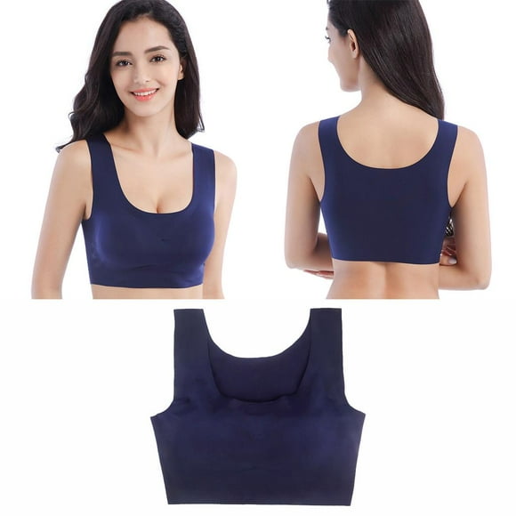 deportivo sin costuras para mujer, sin cables, , , entrenamiento, , chaleco activo para fitness, ropa informal - Azul 2XL