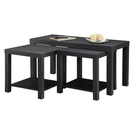 - Ameriwood Home Holly Bay Coffee Table and End Table Set, Black