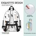 thumbnail image 5 of Cat and Fishbone Meow White Pattern Cute School Backpack Bag for School with Padded Back and Adjustable Shoulder Straps 15.25"x11.5"x5.25", 5 of 5