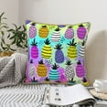 thumbnail image 6 of Kll Graffiti Pineapples Decorative Throw Pillow Covers Velvet Soft For Couch Sofa Bedroom Living Room Outdoor -16"X16", 6 of 8