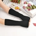 thumbnail image 4 of 2025 Fingerless Gloves Women Stretch Knitted Arm Warmers Long Sleeve Hand Warps for Daily Use, 4 of 8