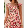 thumbnail image 5 of PRETTYGARDEN Women's Summer Flowy Maxi Dress Casual Cap Sleeve V Neck Smocked Beach Sundress, 5 of 5