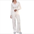 thumbnail image 2 of Conjunto de Dos Piezas para Mujer, Pantalón Deportivo de Pierna , Media Cremallera, Larga y Cuello en V. L, 2 of 7